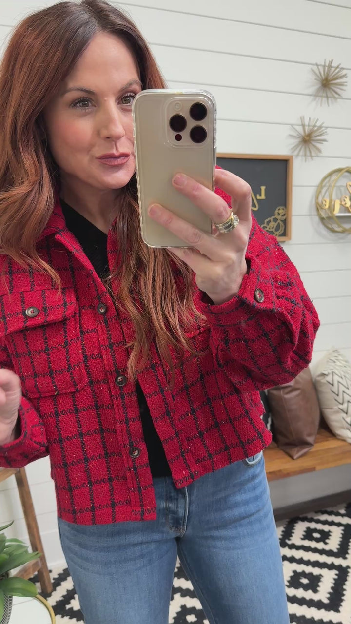 Red High End Tweed Jacket
