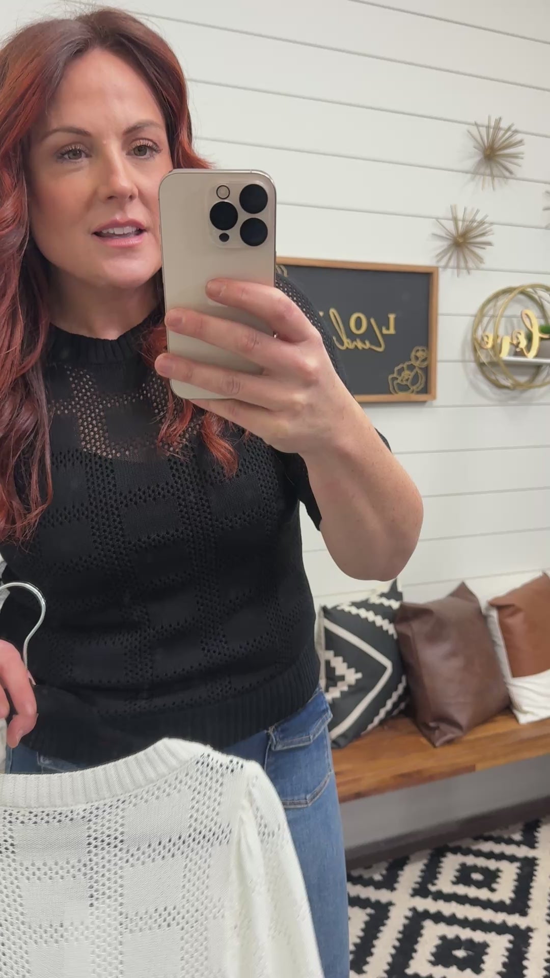 Ribbed Round Neck Knit Top: 2 Colors