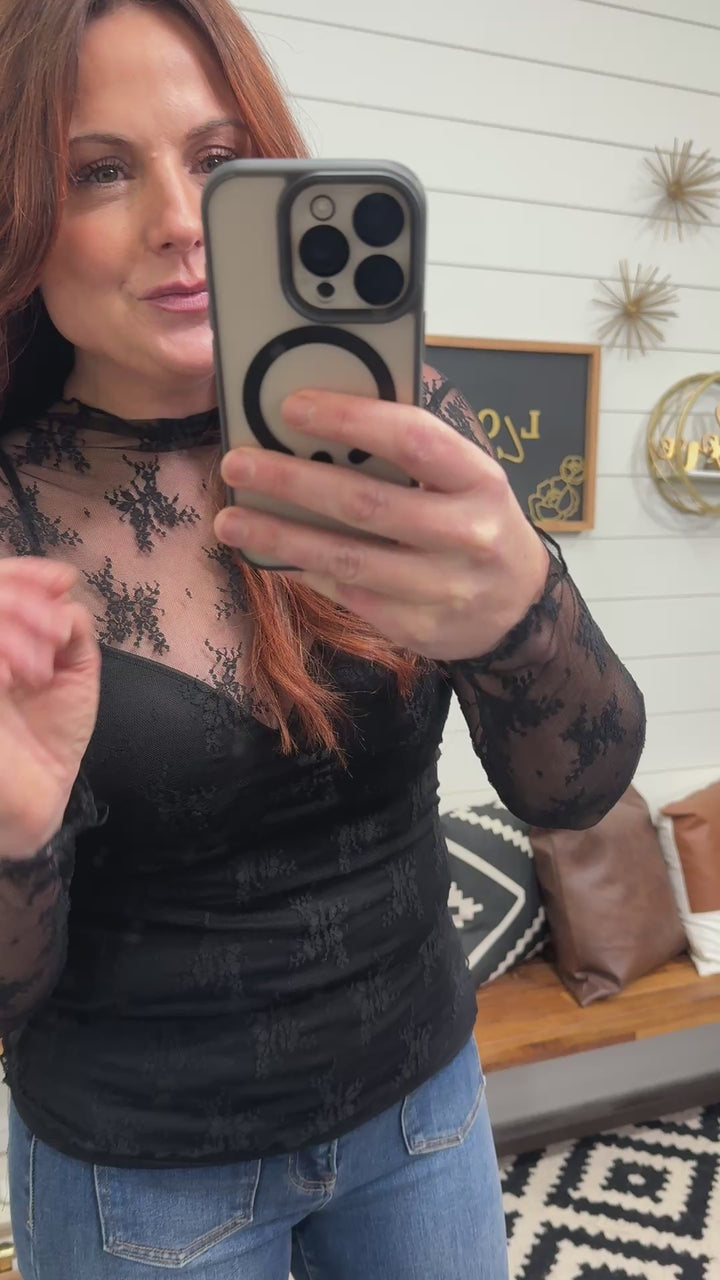 Sheer Lace Layering Top