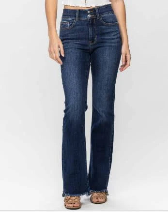 JUDY BLUE Vivian Vintage Frayed Hem Bootcut Jean