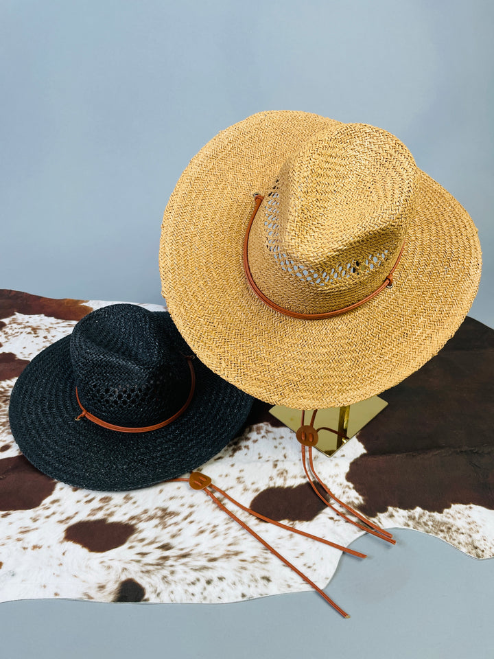 The Adventurer : Braided Weave Sun Hat with Chin Strap