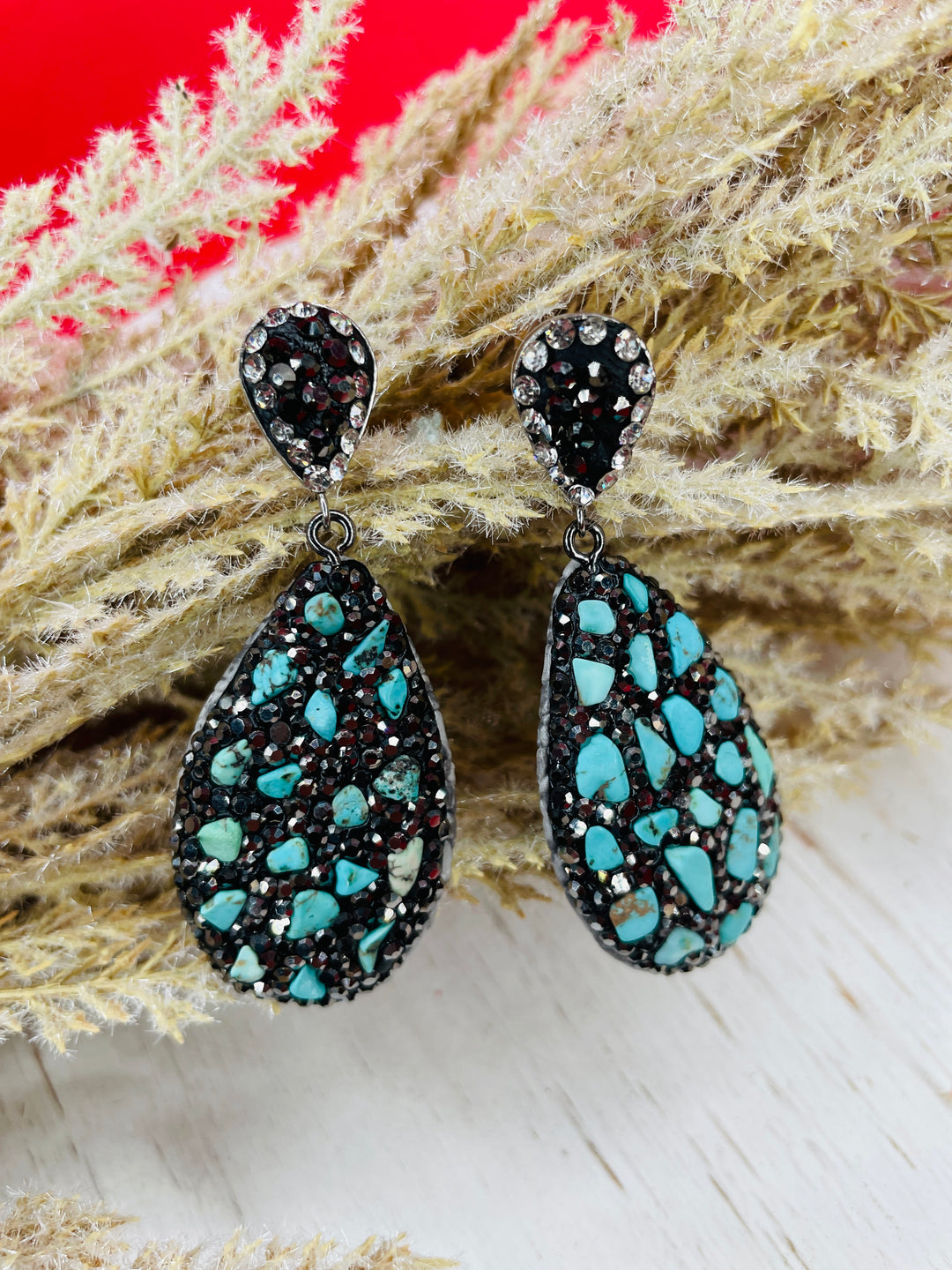 Sparkle and Stones Turquoise Earrings