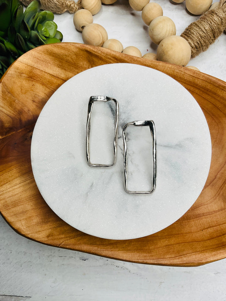 Hammered Rectangle Earrings