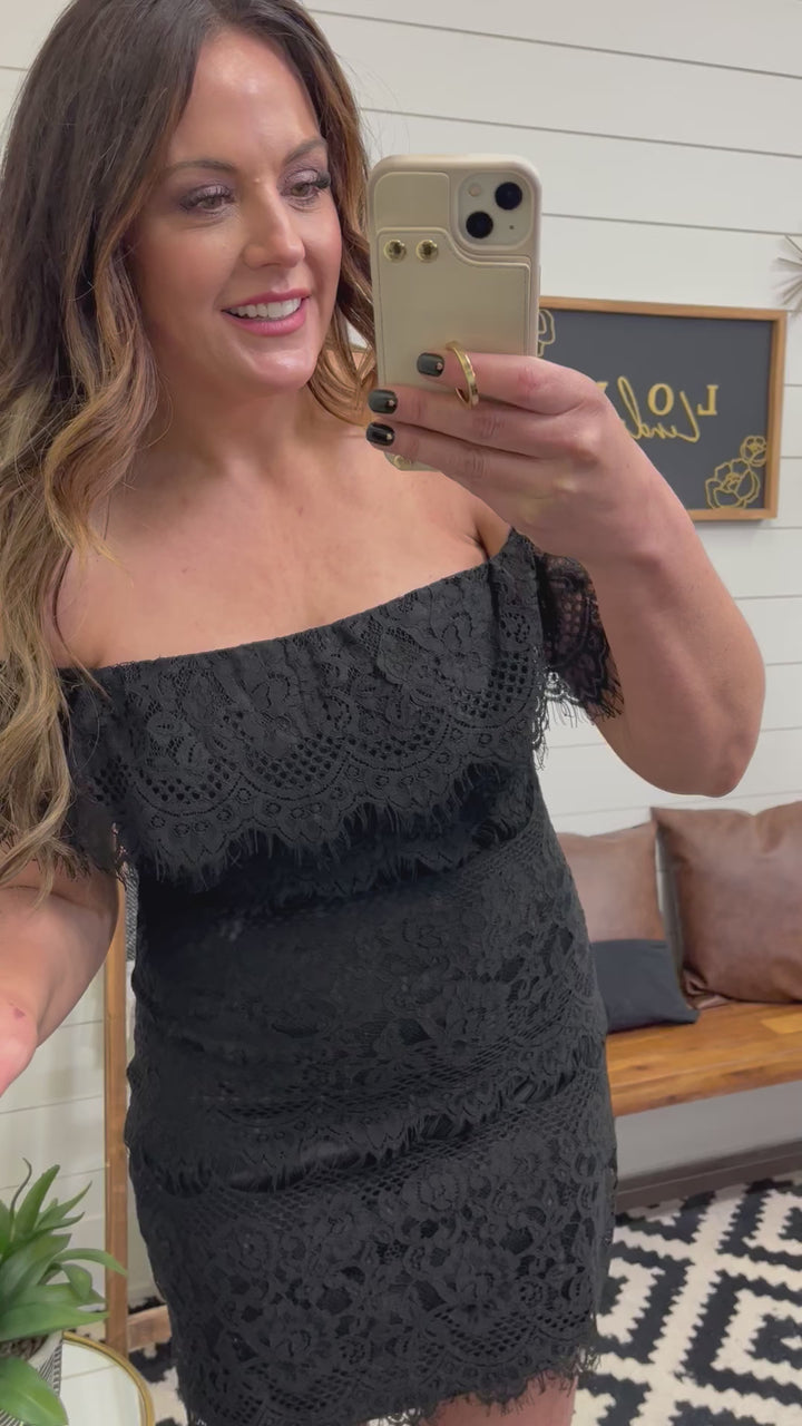 Long Lost Love Off The Shoulder Lace Dress