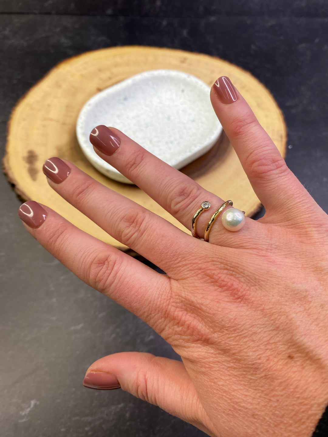 Gold Wrap Pearl Ring