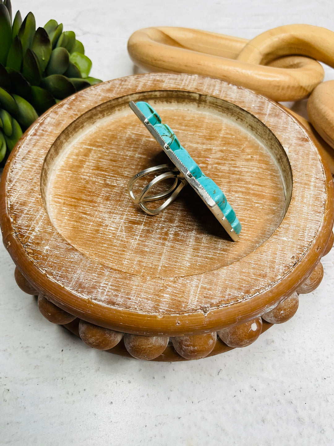 Turquoise 2” Rectangle Ring