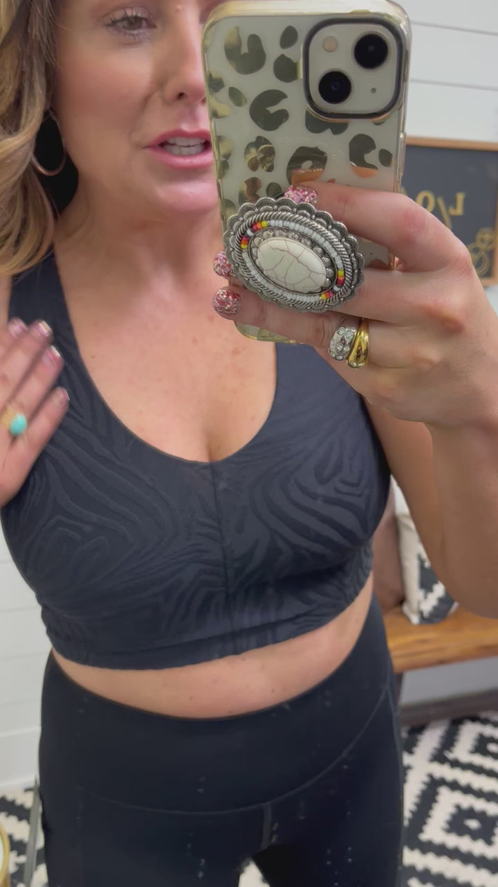Jacquard Zebra Texture Sports Bra