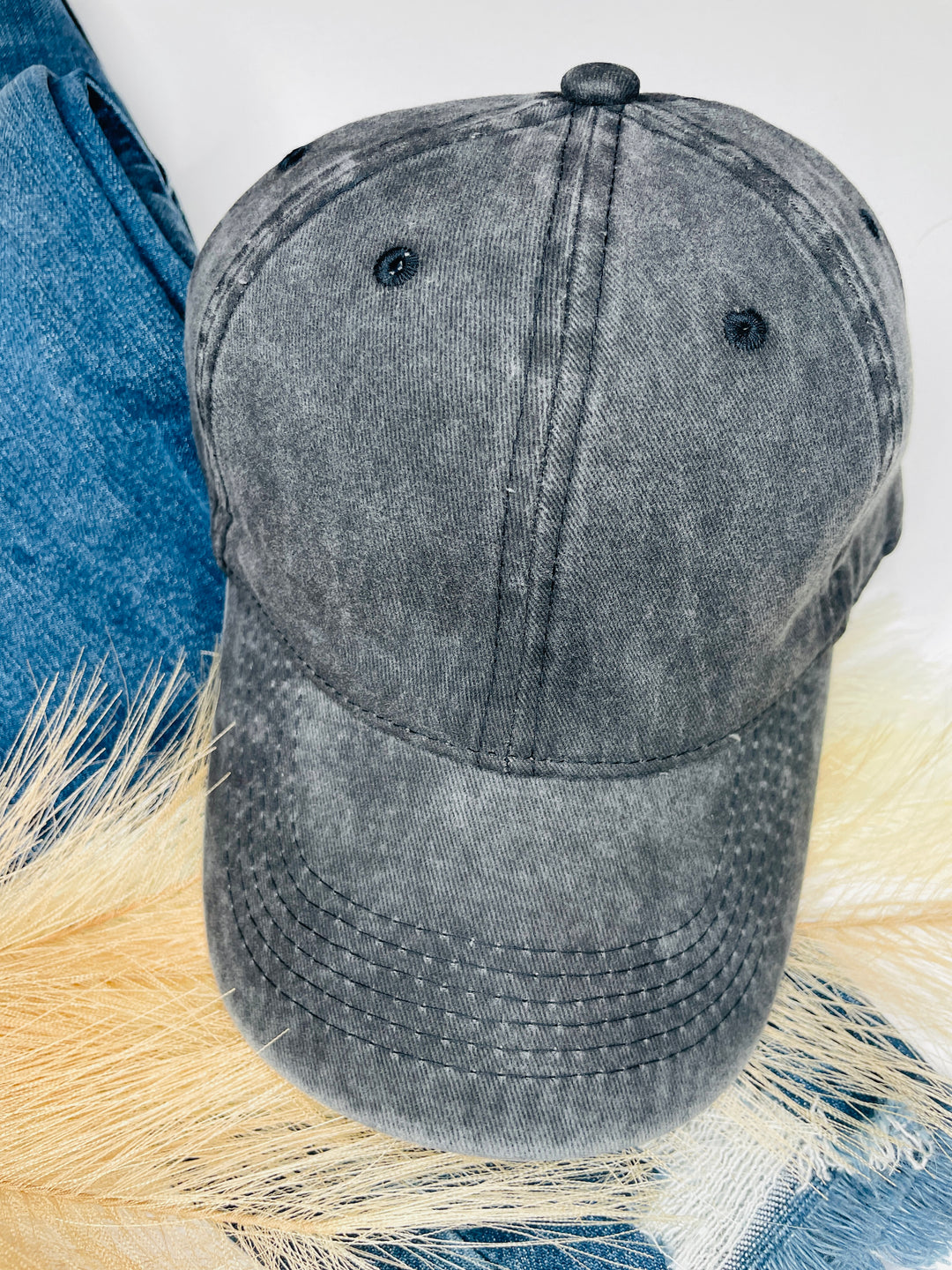 Vintage Denim Baseball Hat : 3 Colors