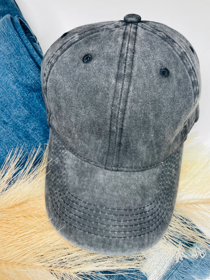 Vintage Denim Baseball Hat : 3 Colors