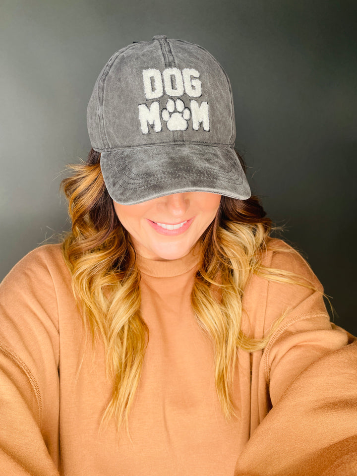 Dog Mom Sherpa Patch Hat : 2 Colors