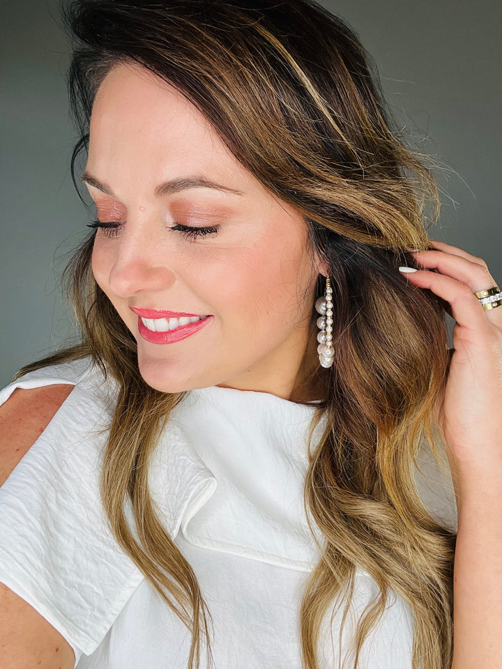 Hoop Earrings: Gradient Pearl and Gold