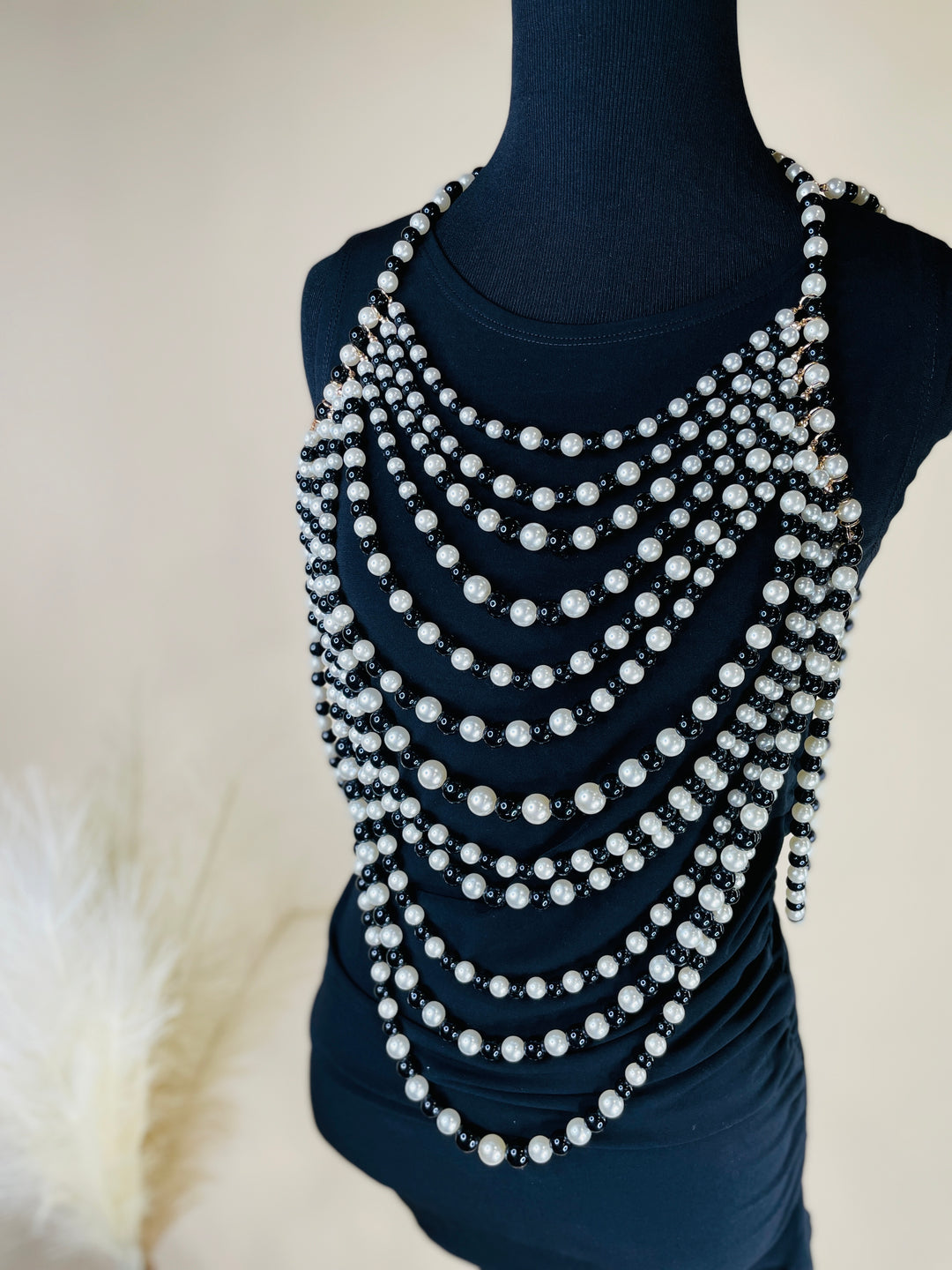 Make A Statement Pearl Body Chain Necklace : 2 Colors