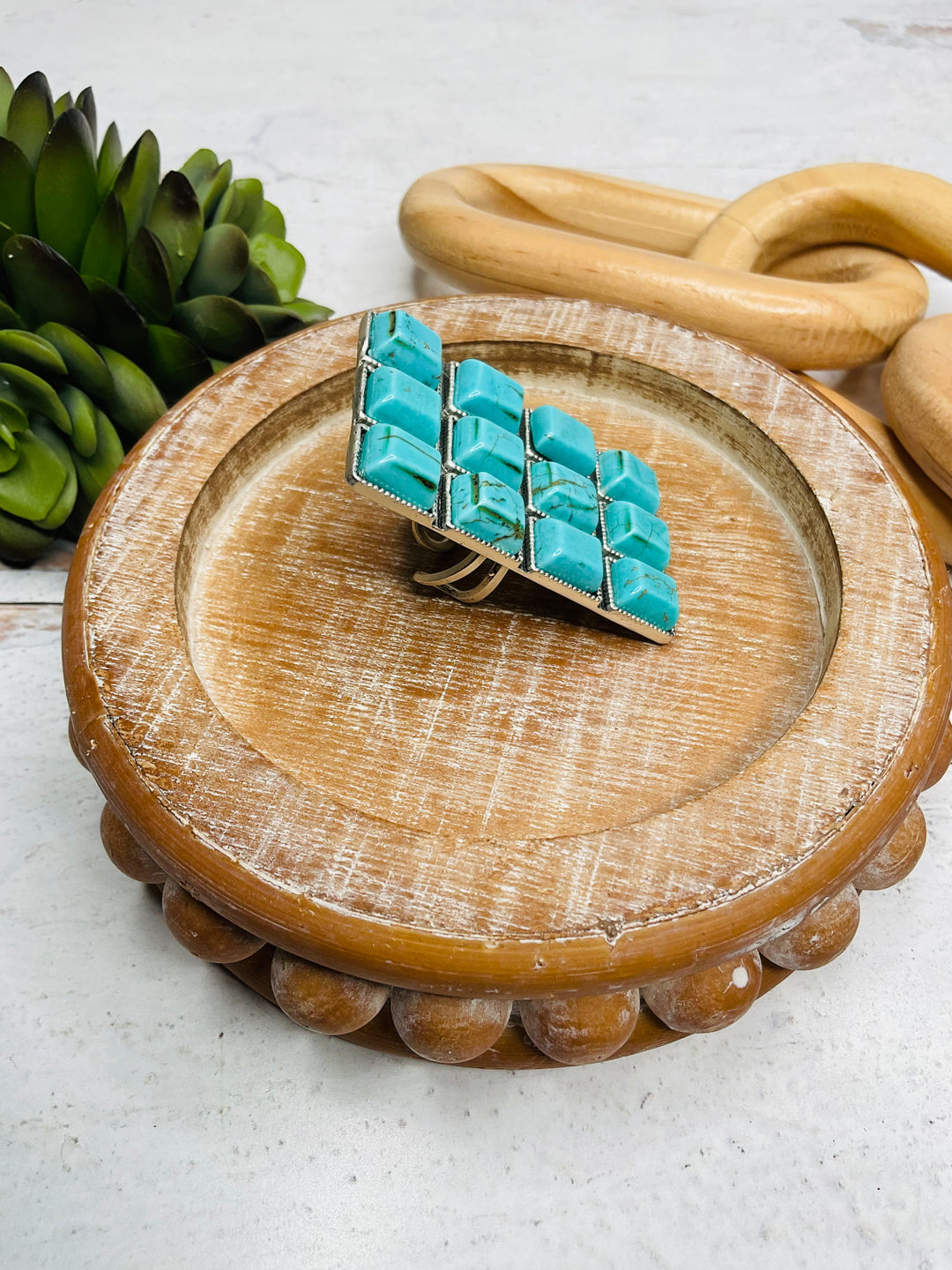 Turquoise 2” Rectangle Ring
