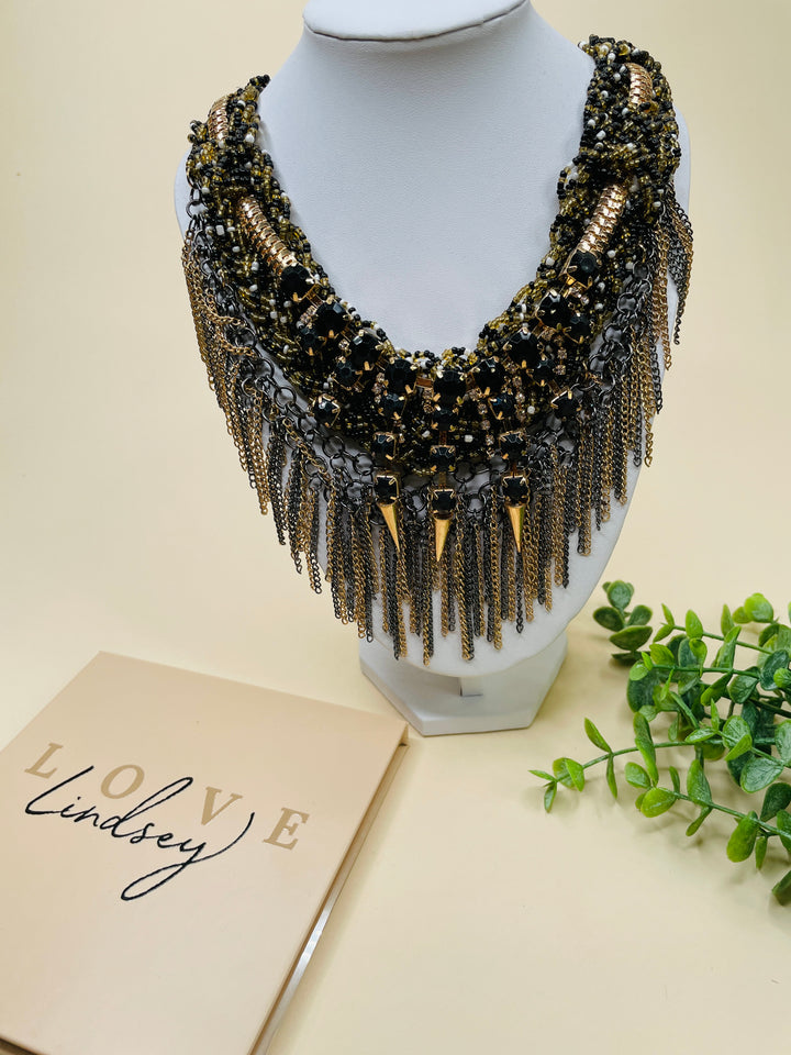 Statement Necklace: Metal, Stone, and Bead