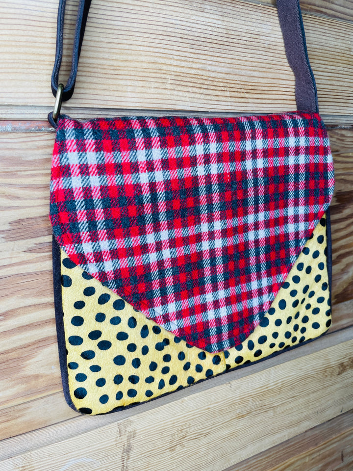 Plaid & Cheetah Cowhide Cross Body : 2 Colors