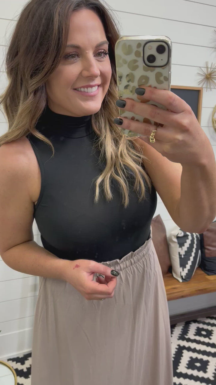 Mock Neck Sleeveless Bodysuit