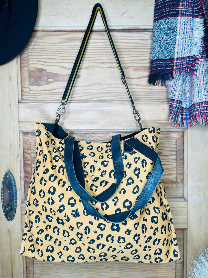 Carry All Leopard Woven Tote