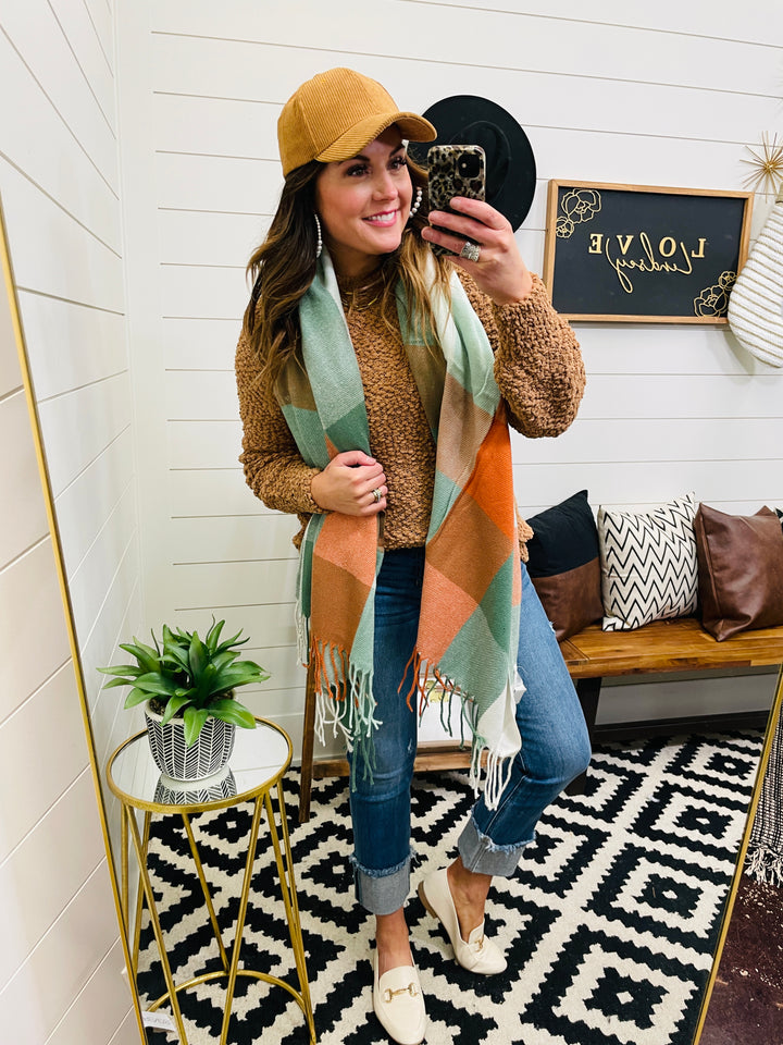 New Plaid Fringe Hem Scarf : 2 Colors