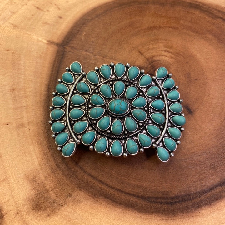 Turquoise and Silver Hair Barrette