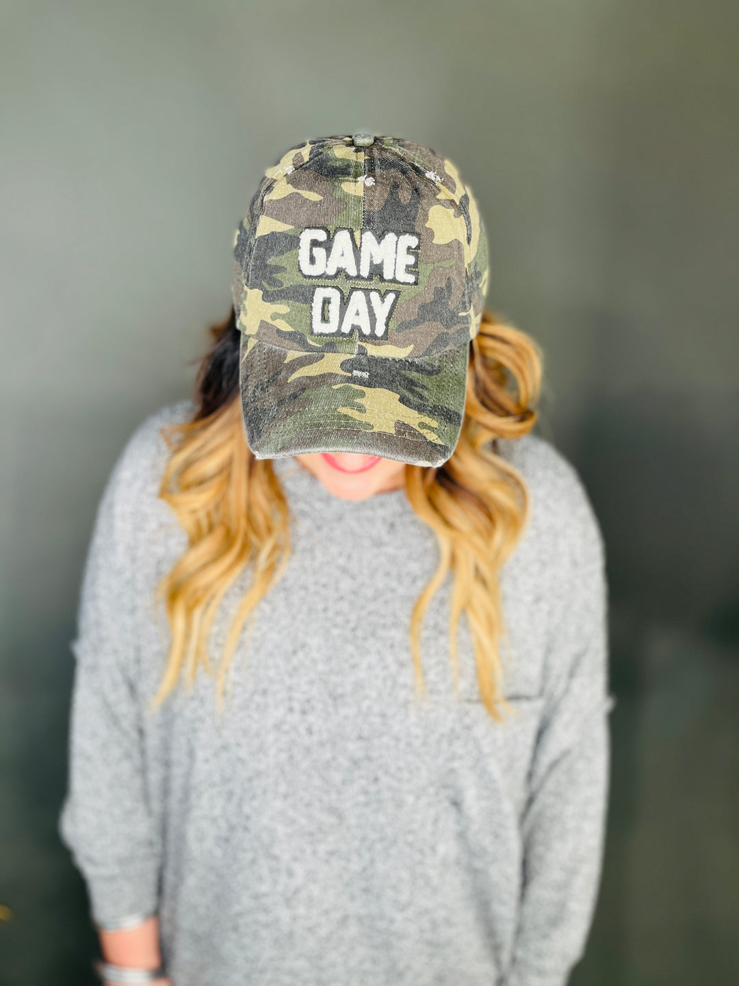 Game Day Patch Adjustable Back Hat : 2 Colors
