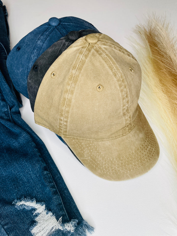 Vintage Denim Baseball Hat : 3 Colors