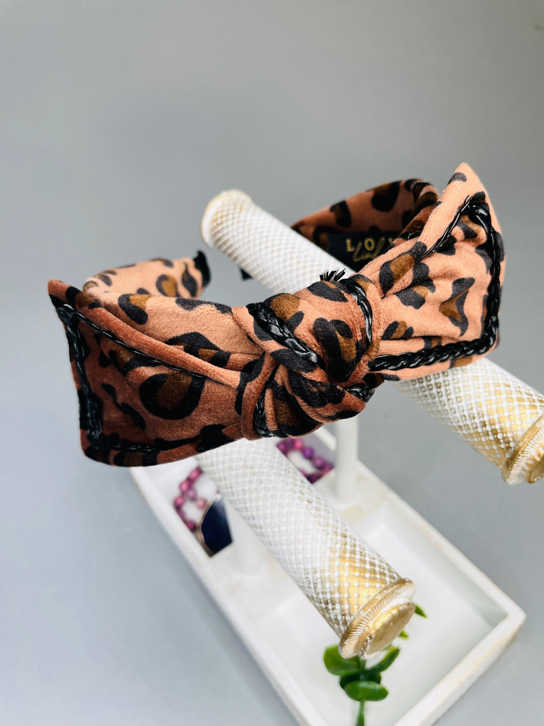 Leopard and Leather Headband : 3 Colors