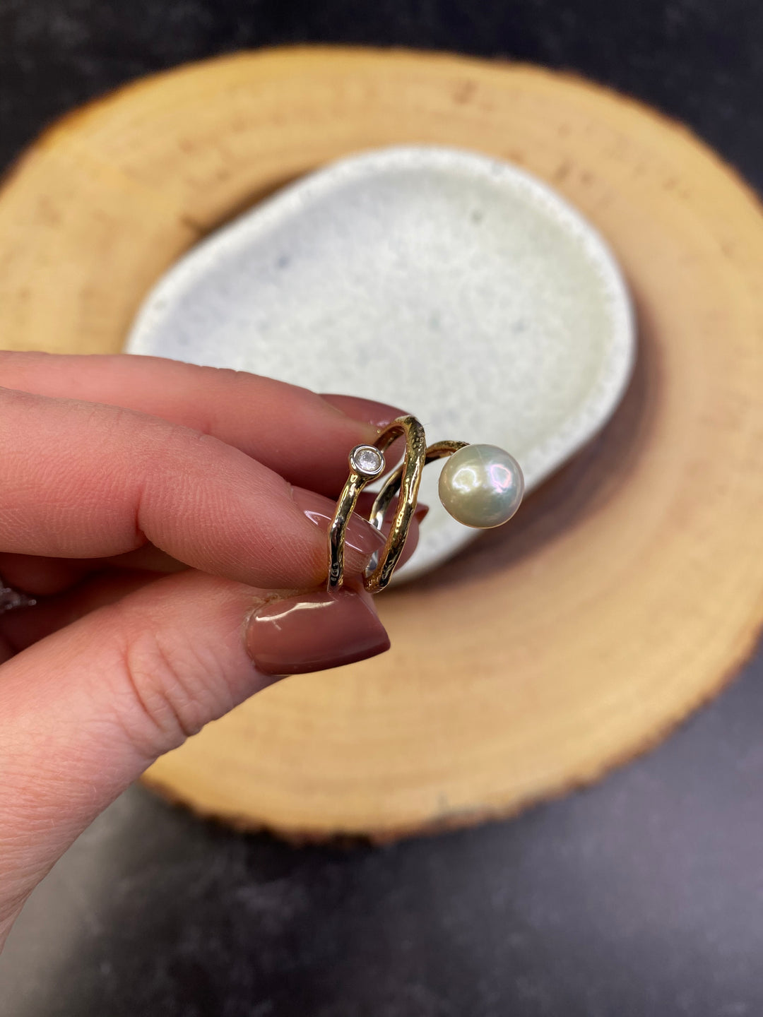 Gold Wrap Pearl Ring