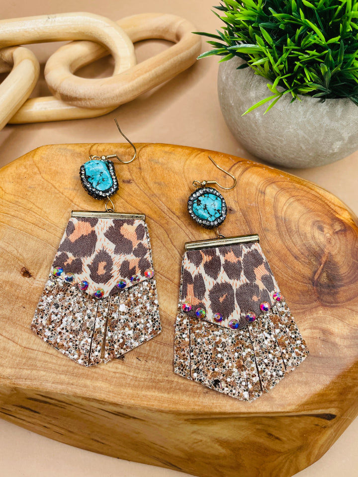 Fringe Rhinestone Earrings : 2 Colors