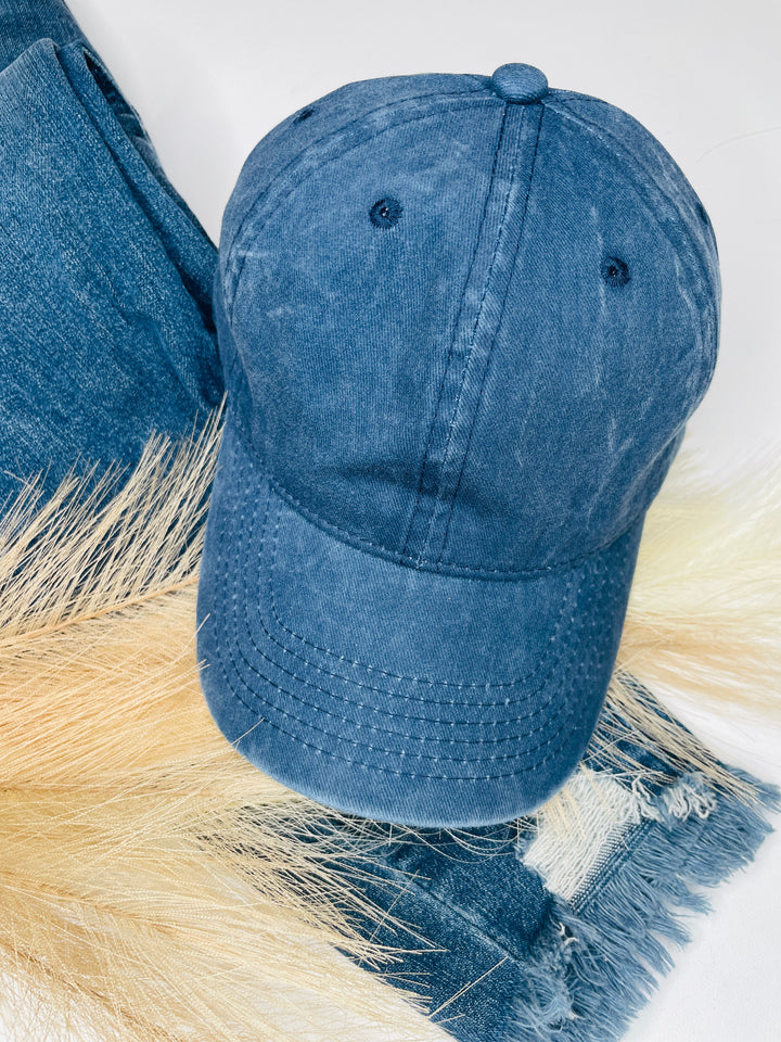 Vintage Denim Baseball Hat : 3 Colors