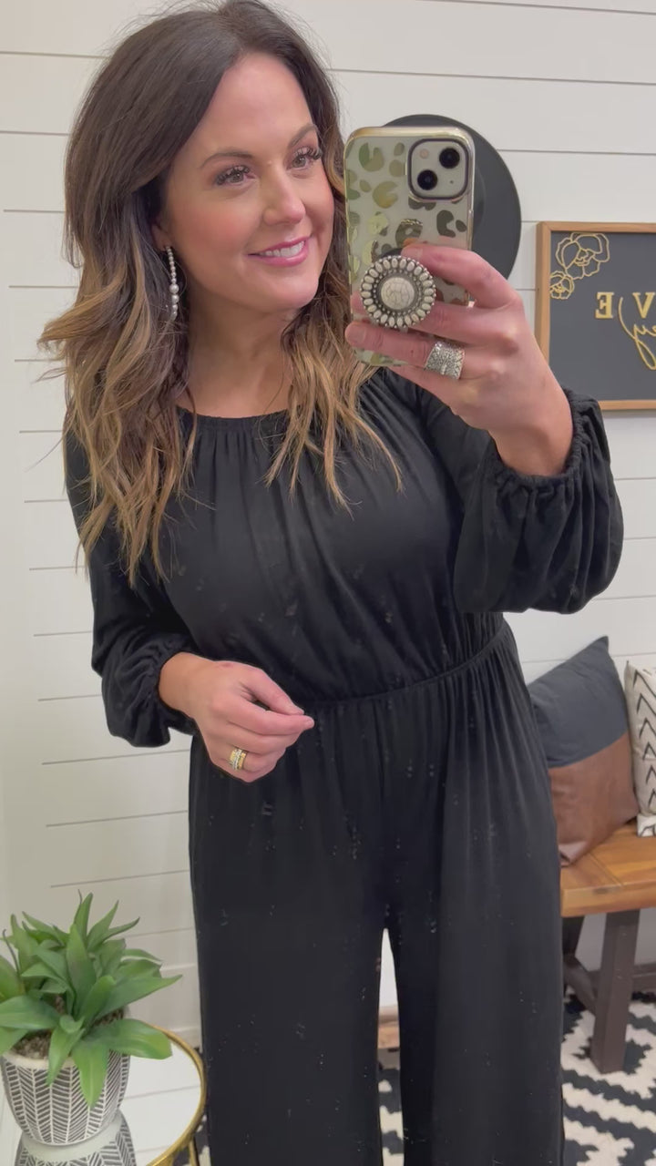Effortless Style Black Wide Leg Jumpsuit