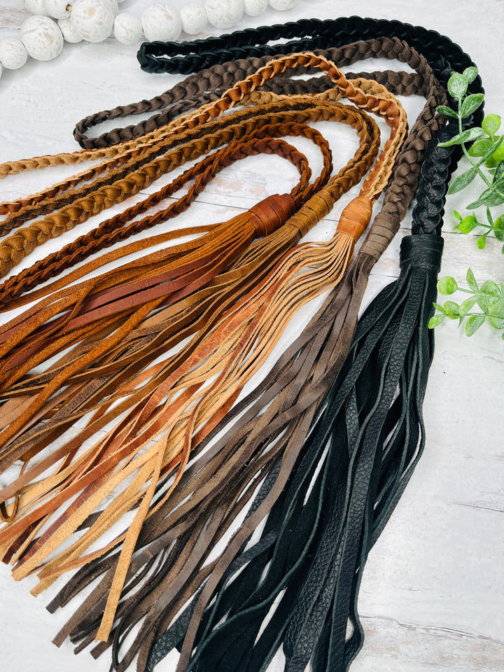 Love Lindsey Leather: Long Braided Tassel Necklace