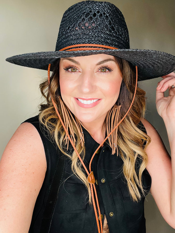 The Adventurer : Braided Weave Sun Hat with Chin Strap