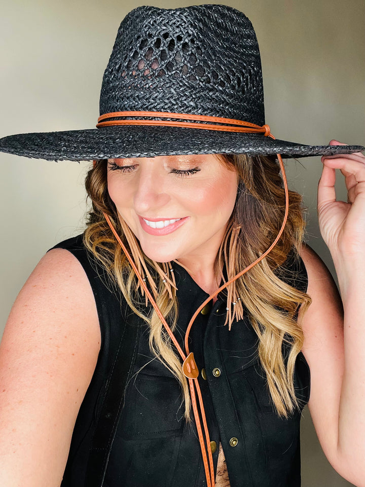 The Adventurer : Braided Weave Sun Hat with Chin Strap