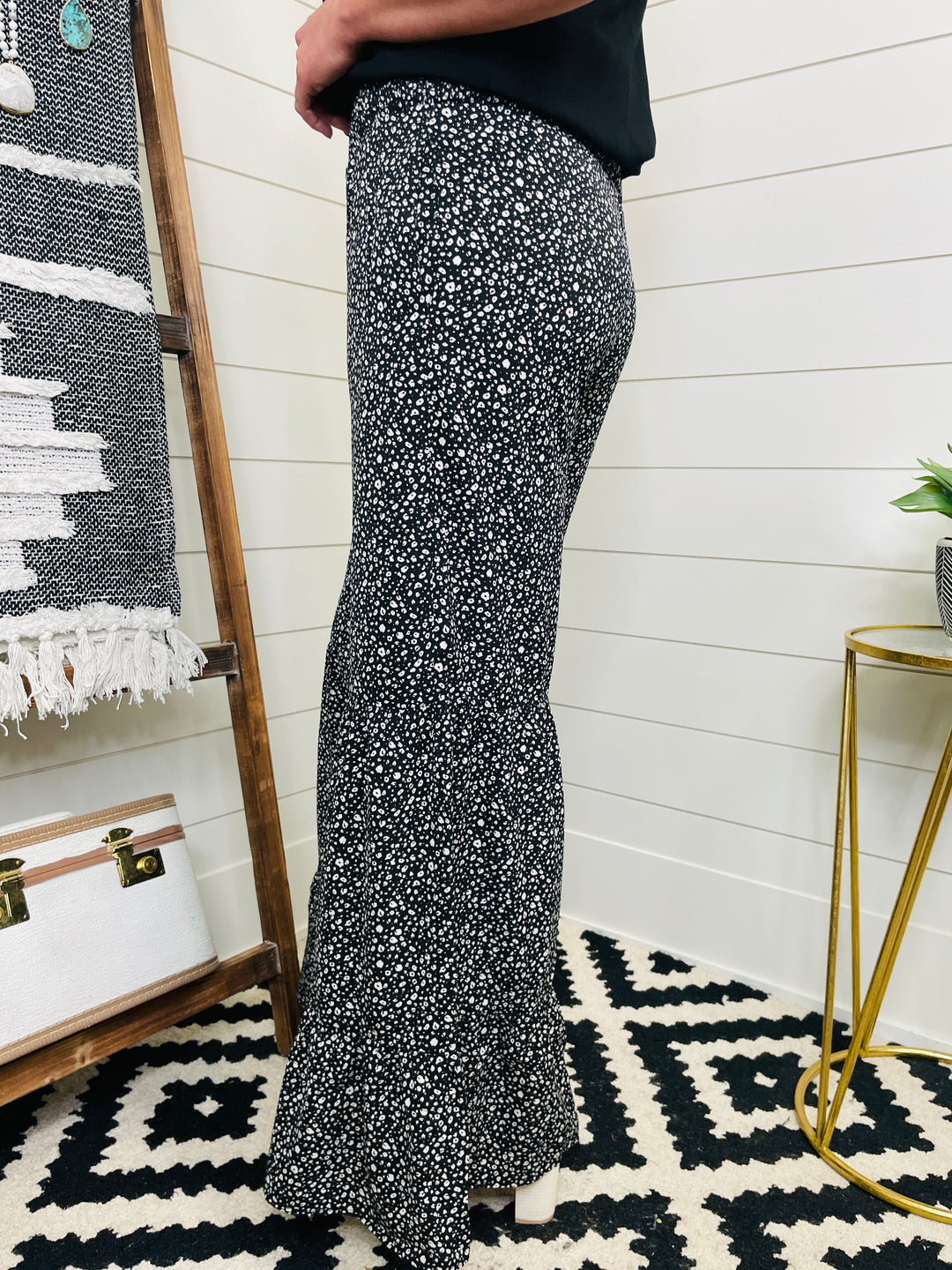 Wide Leg Floral Ruffle Pant: 3 Colors