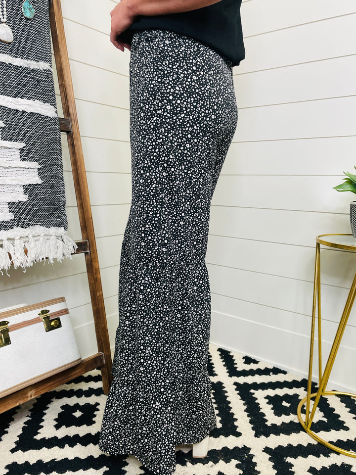 Wide Leg Floral Ruffle Pant: 3 Colors