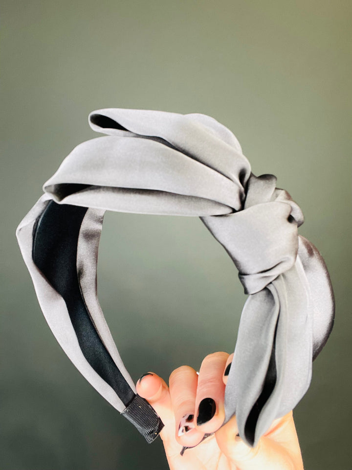 Elegant Satin Bow Headband: 8 Colors