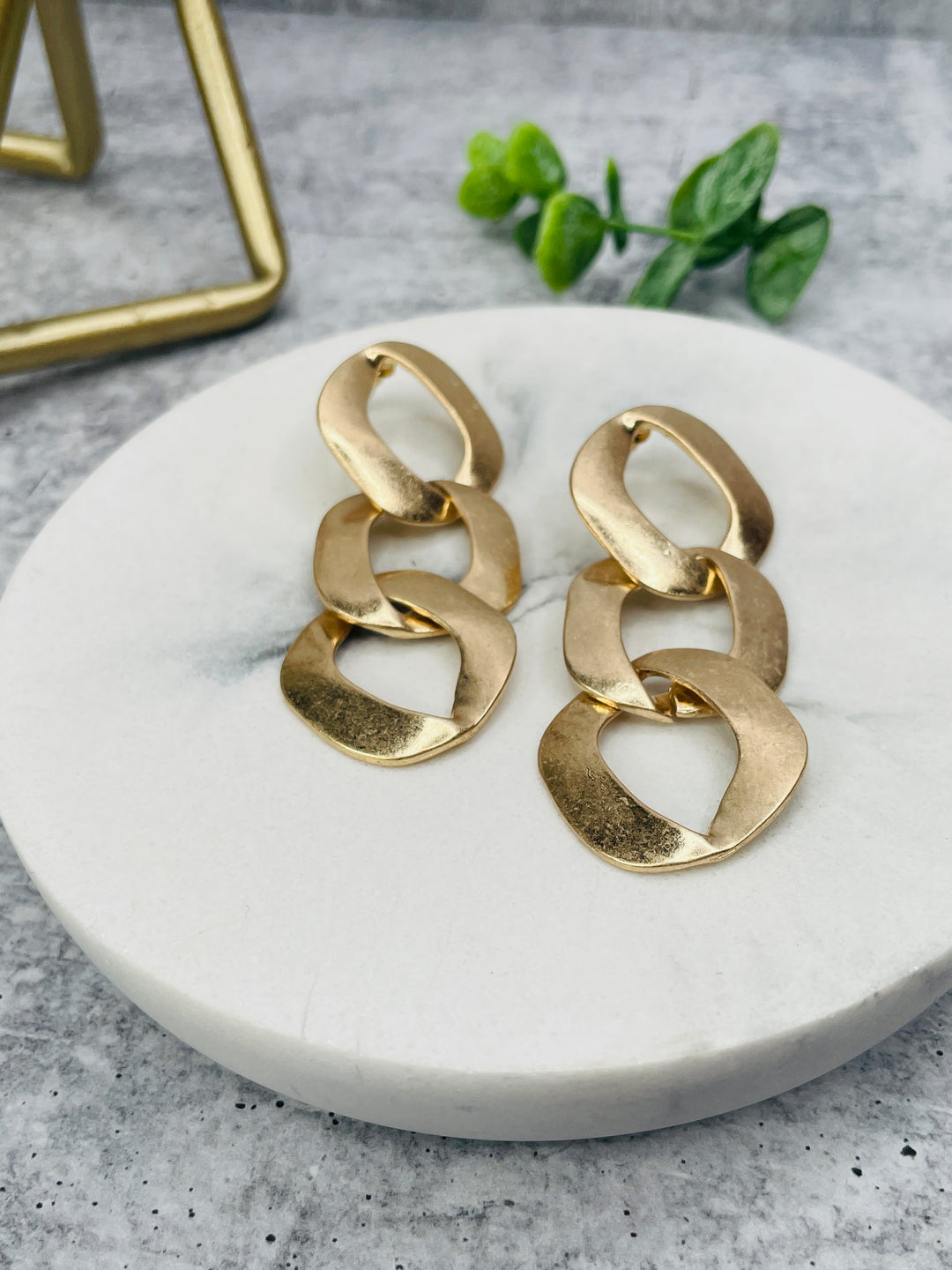 Triple Link Earrings