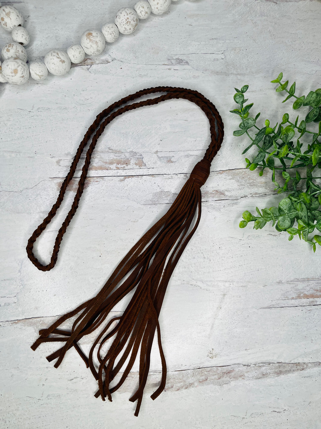 Love Lindsey Leather: Long Braided Tassel Necklace