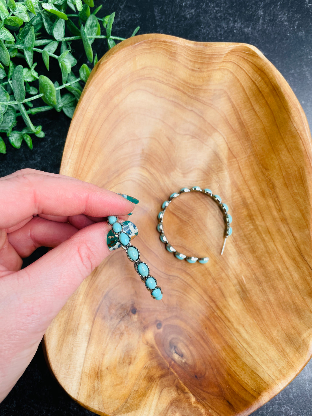 Turquoise Treasure : Silver Hoop Earring