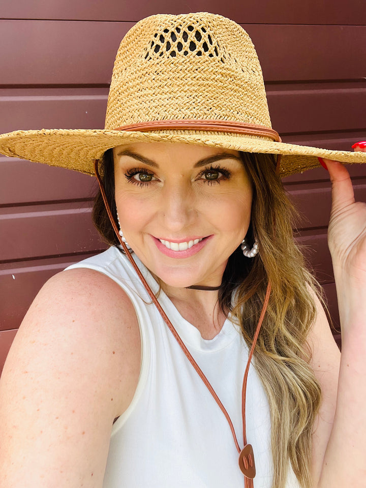 The Adventurer : Braided Weave Sun Hat with Chin Strap