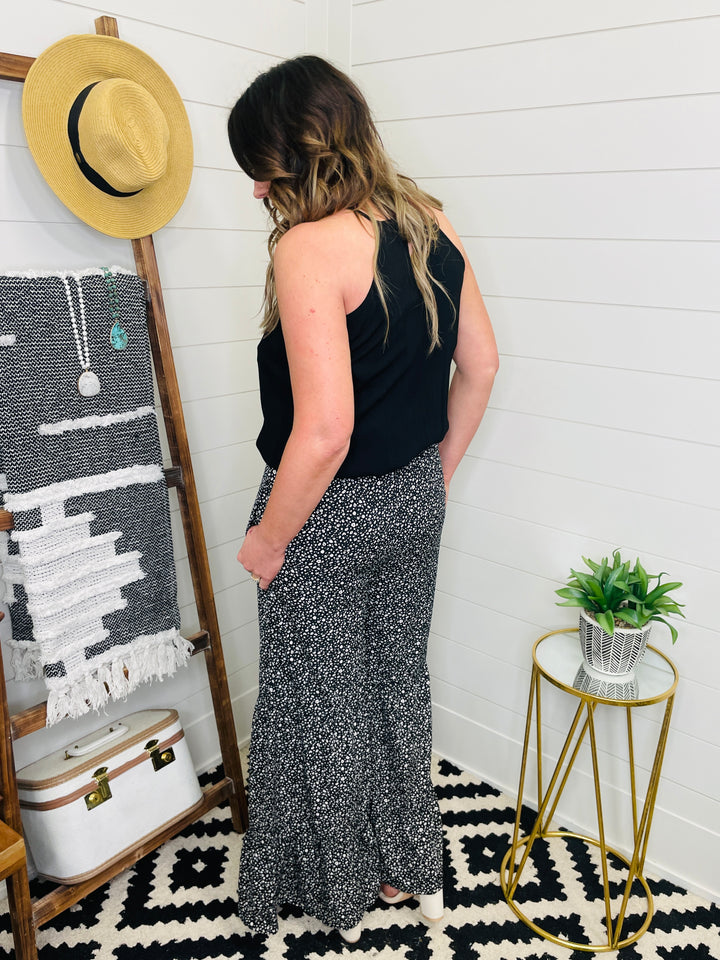 Wide Leg Floral Ruffle Pant: 3 Colors