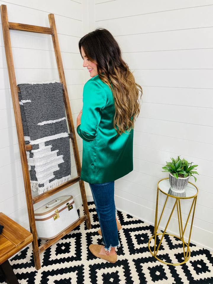 Emerald City Satin Blazer