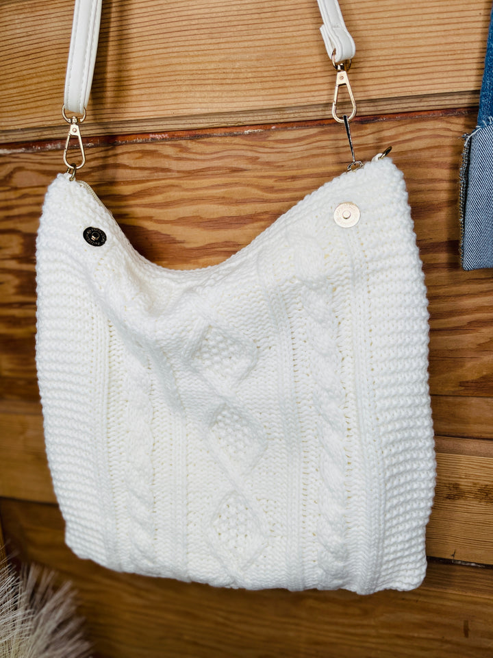 Cable Knit Sweater Clutch
