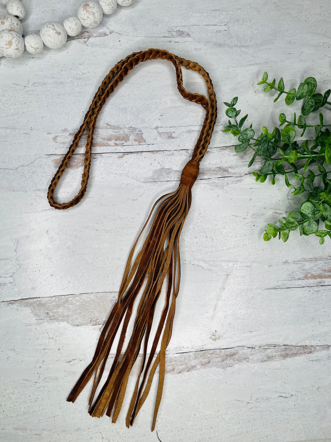 Love Lindsey Leather: Long Braided Tassel Necklace