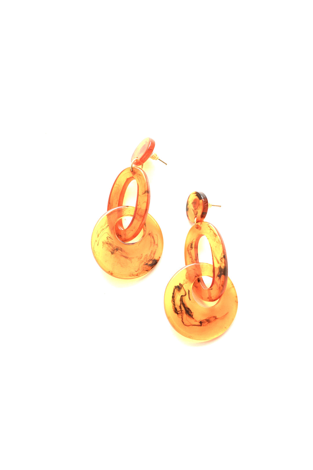 Cognac Acrylic Link Earring