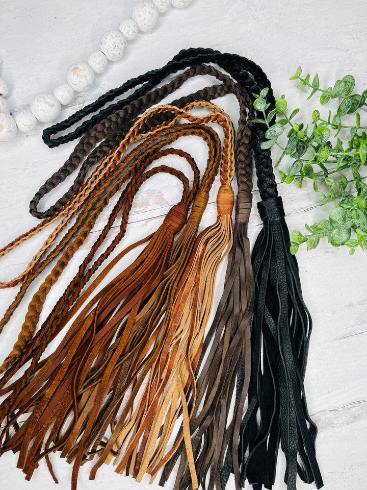 Love Lindsey Leather: Long Braided Tassel Necklace