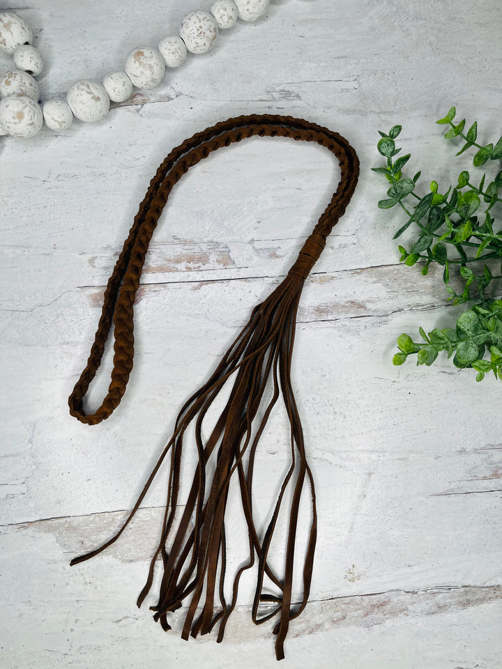 Love Lindsey Leather: Long Braided Tassel Necklace